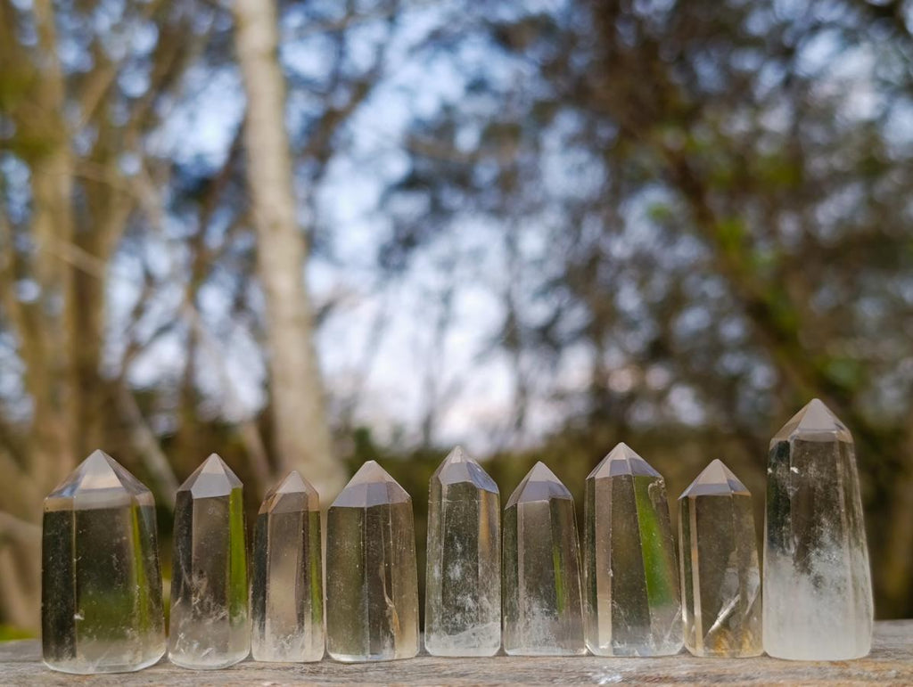 Polished Pendant Sized Smokey and Clear Quartz Crystals x 35 From Madagascar