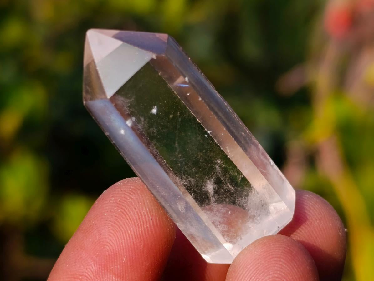 Polished Pendant Sized Smokey and Clear Quartz Crystals x 35 From Madagascar