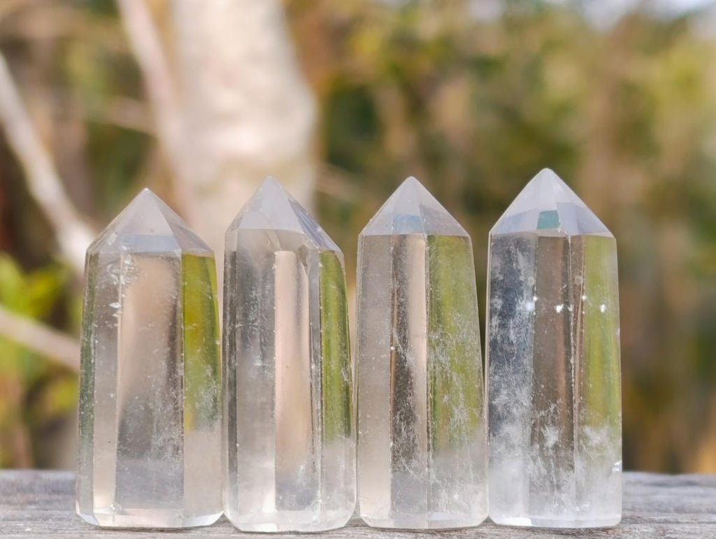 Polished Pendant Sized Smokey and Clear Quartz Crystals x 35 From Madagascar