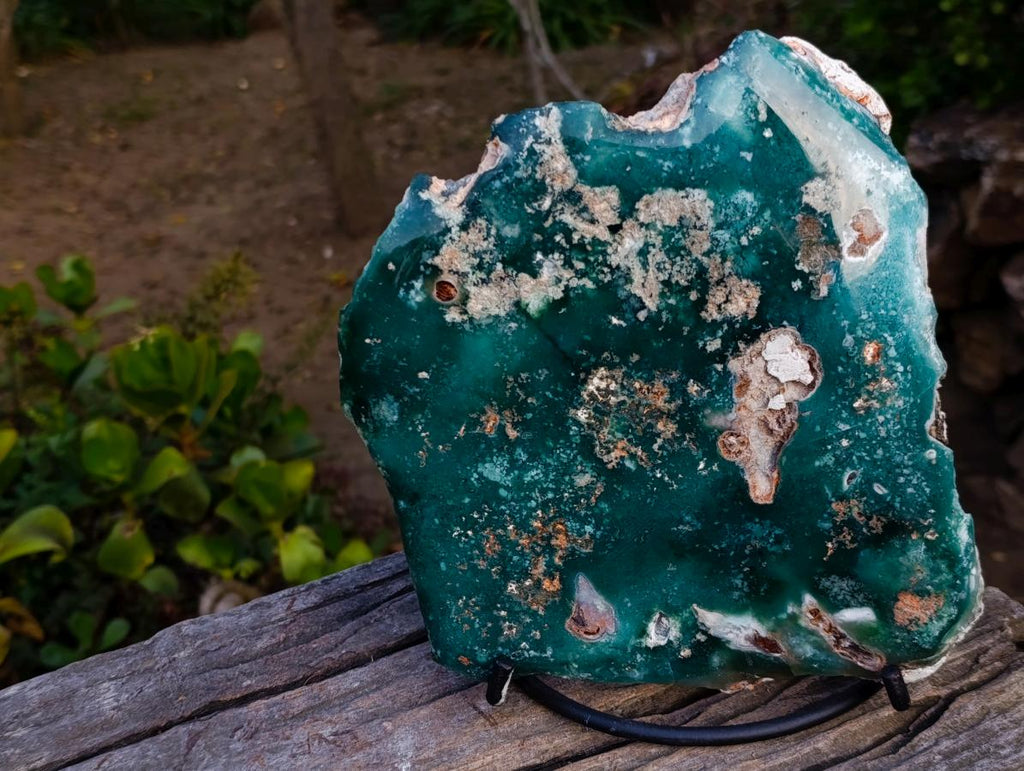 Polished One Side Large Mtorolite Chrysoprase Slice x 1 From Mutorashanga, Zimbabwe