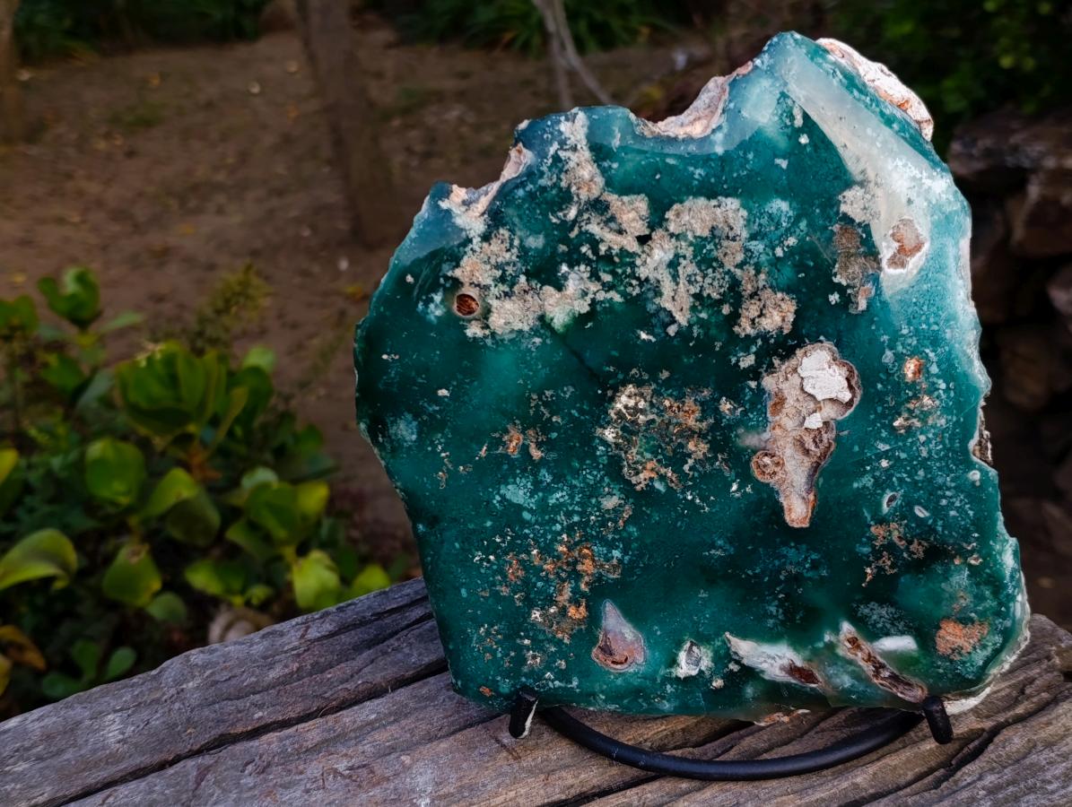 Polished One Side Large Mtorolite Chrysoprase Slice x 1 From Mutorashanga, Zimbabwe
