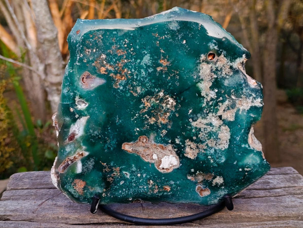 Polished One Side Large Mtorolite Chrysoprase Slice x 1 From Mutorashanga, Zimbabwe