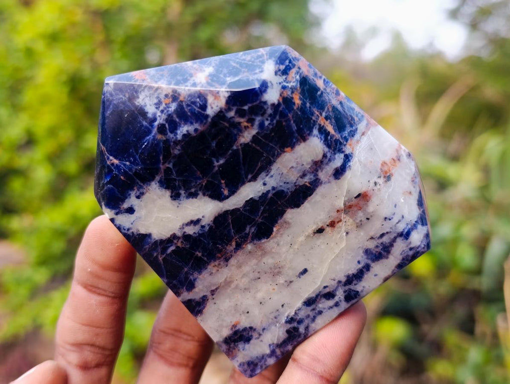 Polished Sodalite Display Crystals x 3 From Kunene River, Namibia