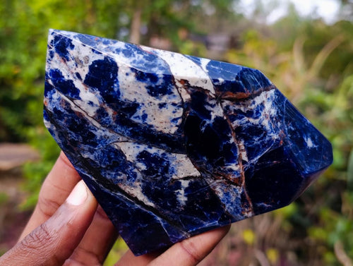 Polished Sodalite Display Crystals x 3 From Kunene River, Namibia