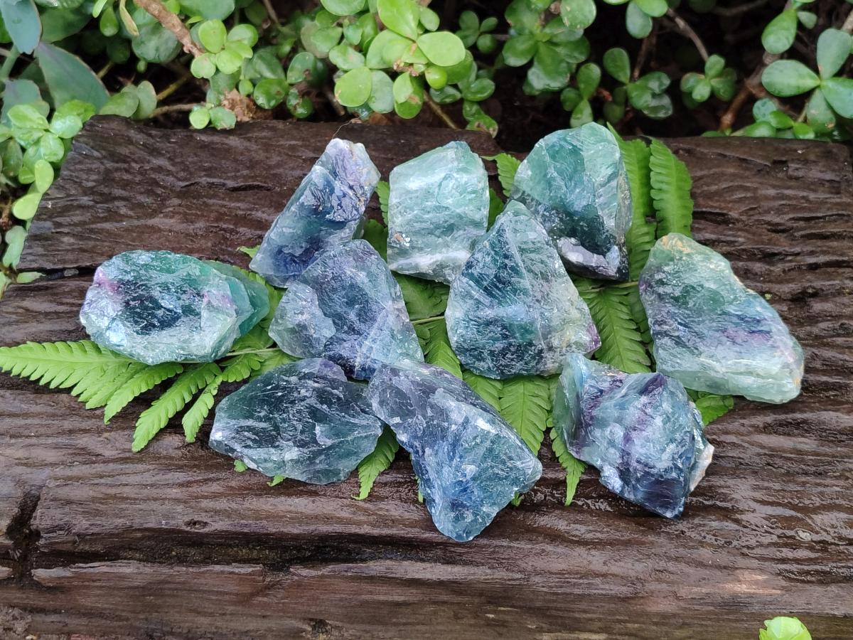 Natural Watermelon Fluorite Cobbed Specimens x 24 From Uis, Namibia