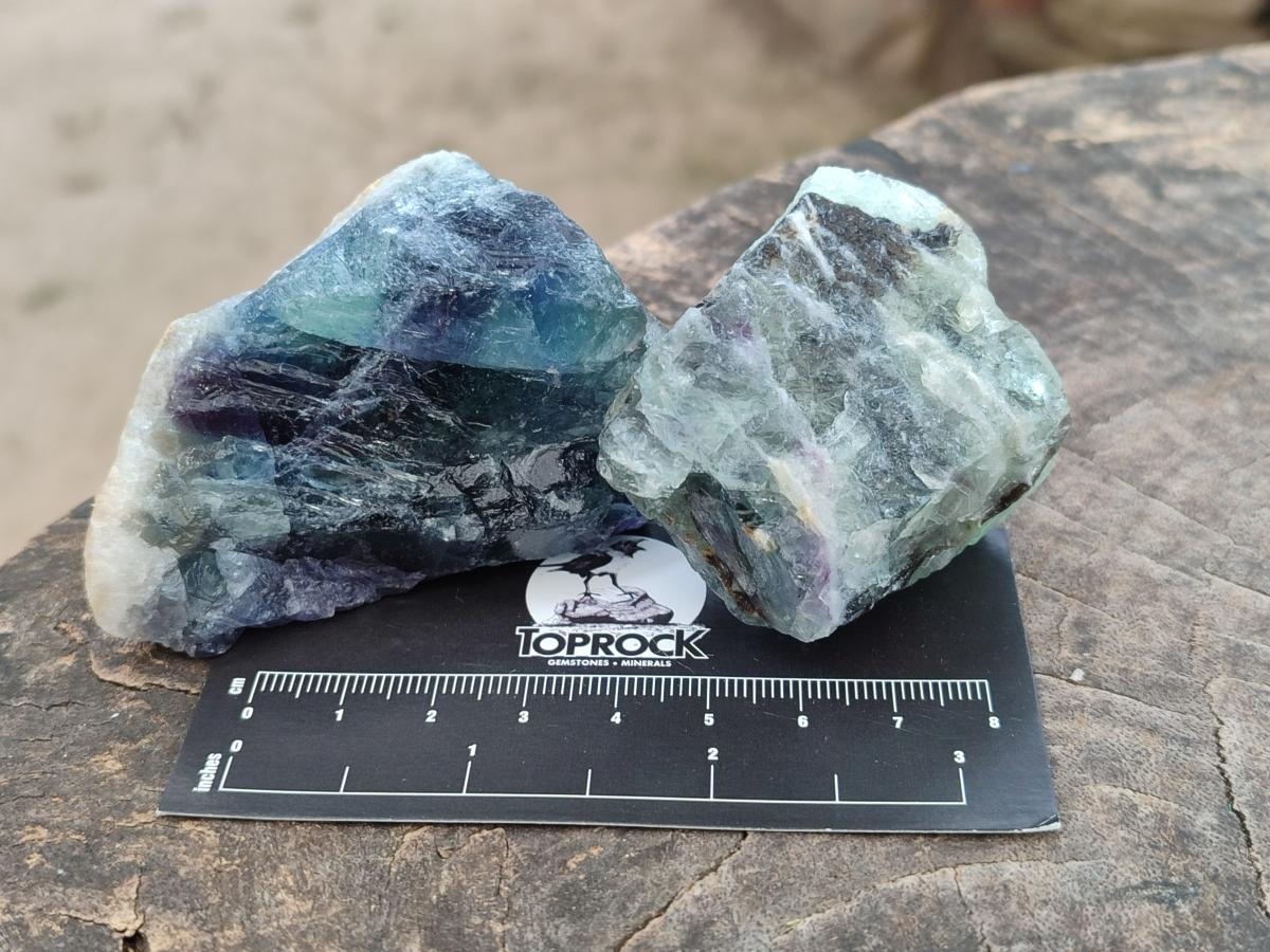 Natural Watermelon Fluorite Cobbed Specimens x 24 From Uis, Namibia