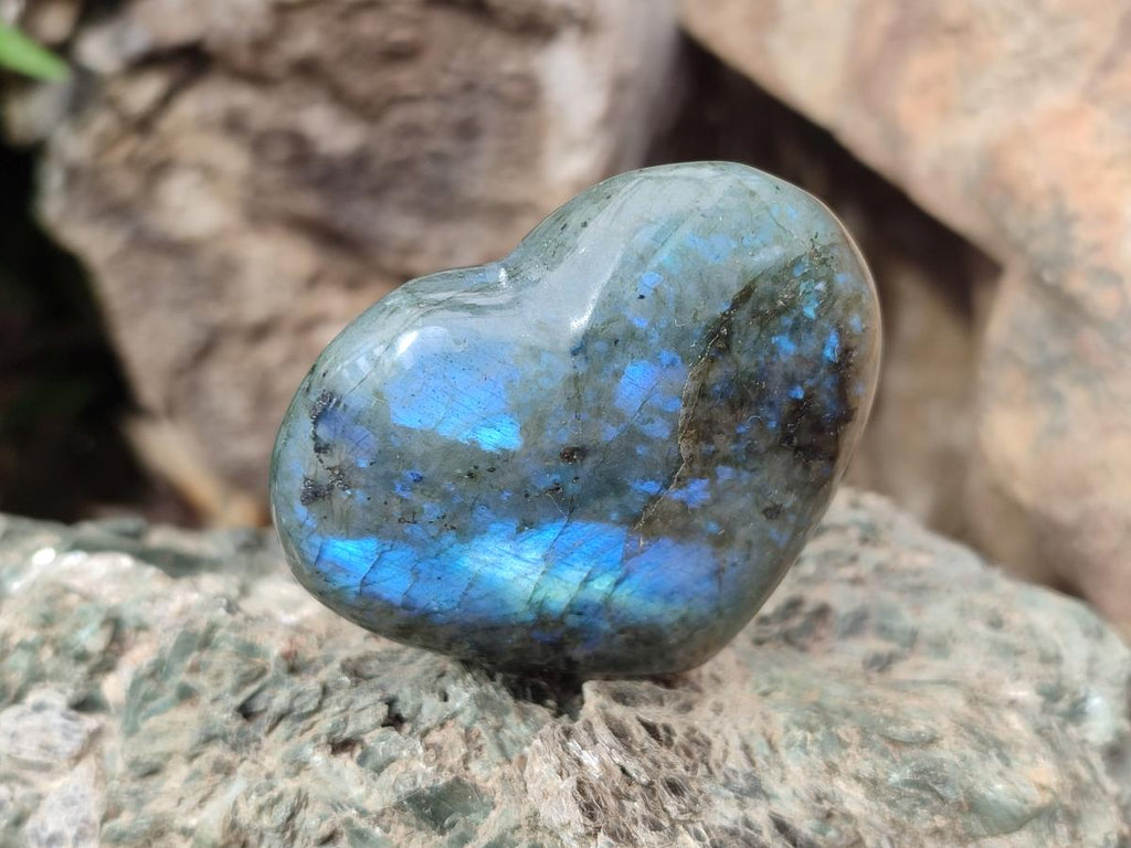 Polished Labradorite Hearts x 35 From Madagascar - Toprock Gemstones and Minerals 