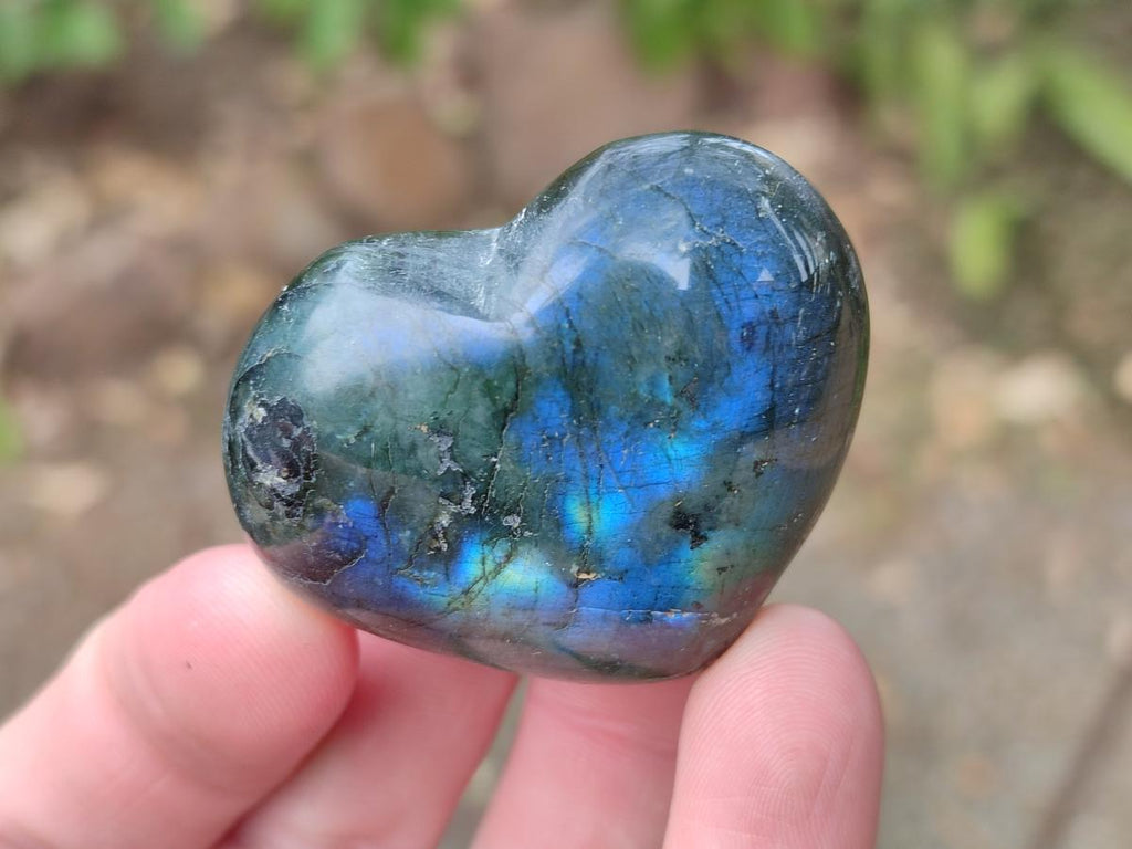 Polished Labradorite Hearts x 35 From Madagascar - Toprock Gemstones and Minerals 