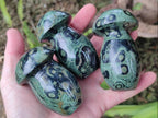 Polished Stromatolite "Kambaba Jasper" Mushrooms x 12 From Katsepy, Madagascar