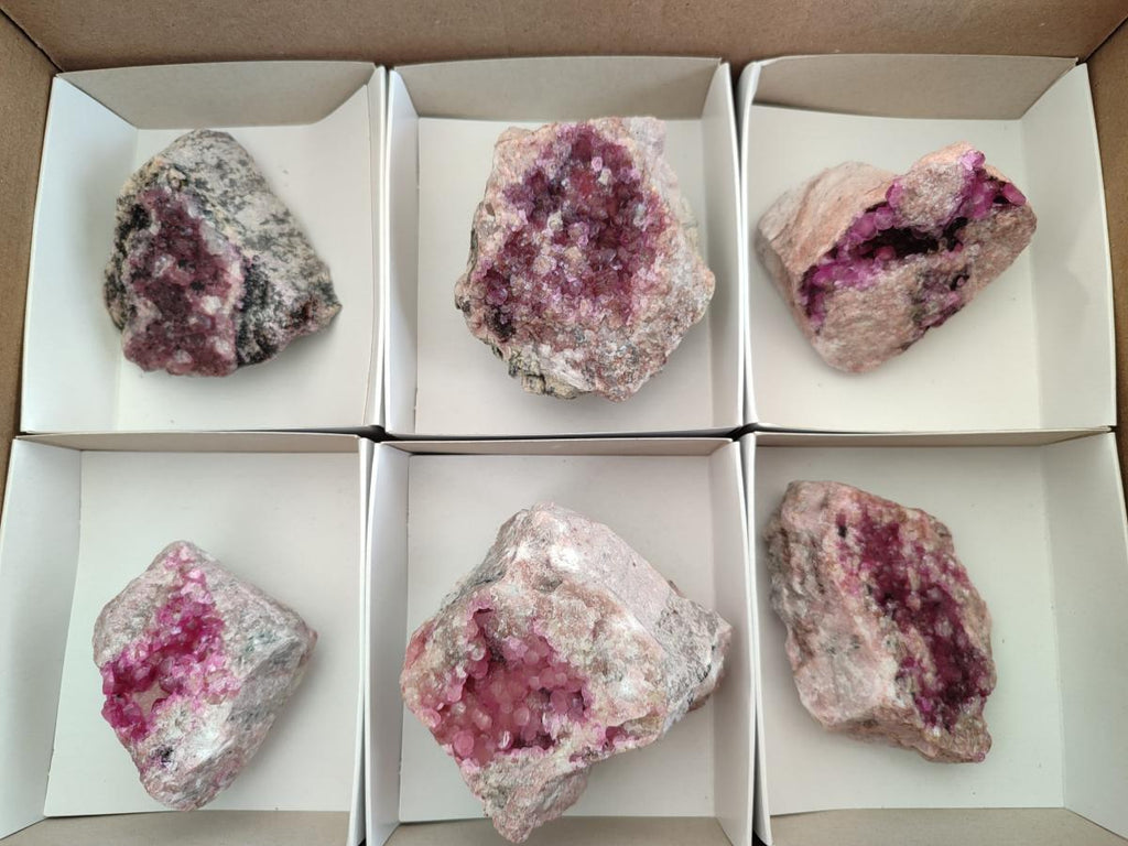 Natural Spherocobaltite Specimens x 6 From Musonoi Mine, Congo - Toprock Gemstones and Minerals 