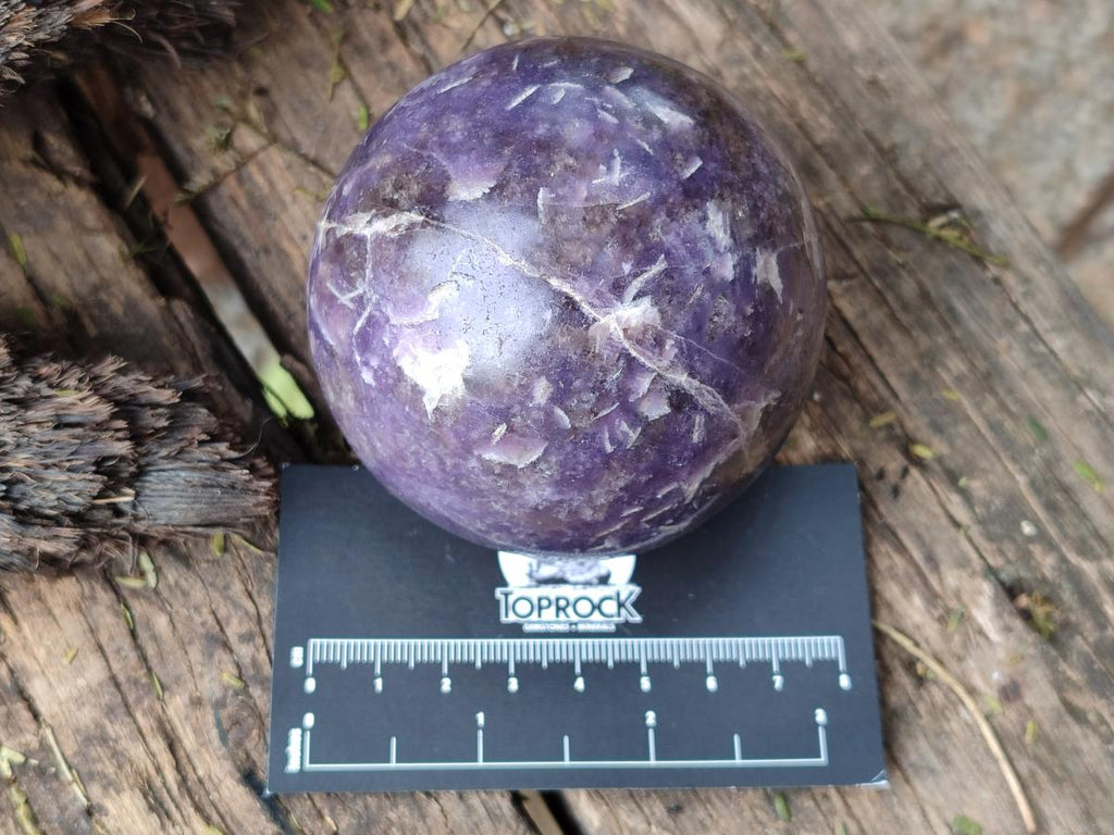 Polished Lepidolite with Pink Rubellite Spheres x 4 From Ambatondrazaka, Madagascar - Toprock Gemstones and Minerals 