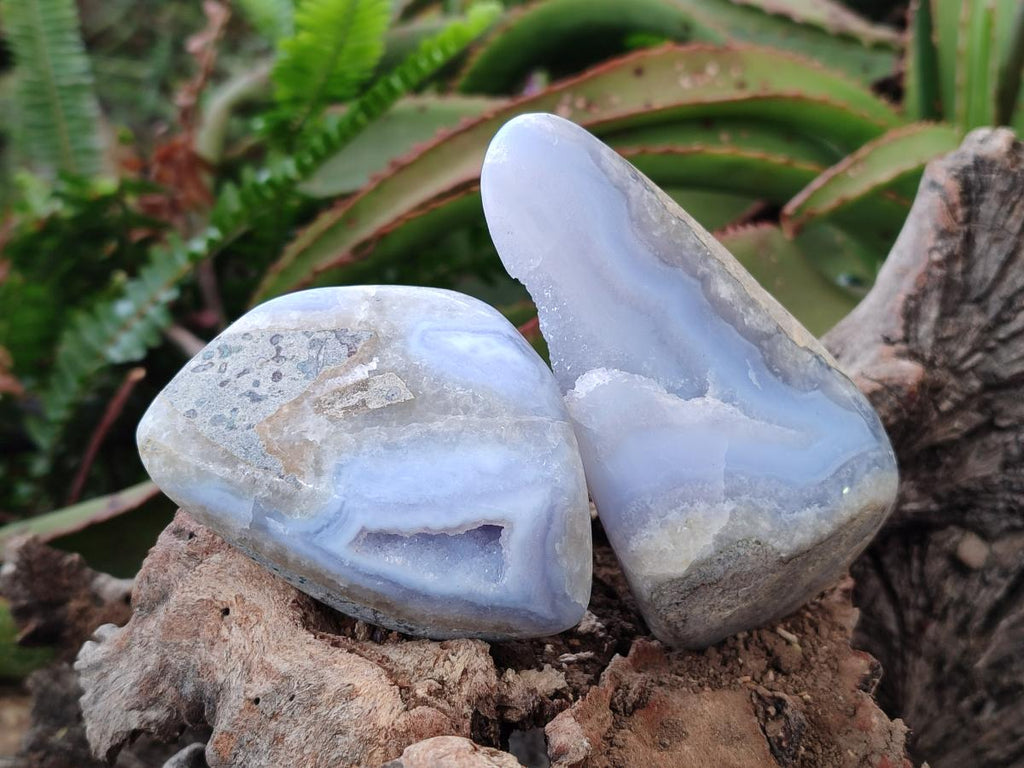 Polished Blue Lace Agate Free Forms x 6 From Nsanje, Malawi
