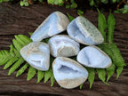 Polished Blue Lace Agate Free Forms x 6 From Nsanje, Malawi