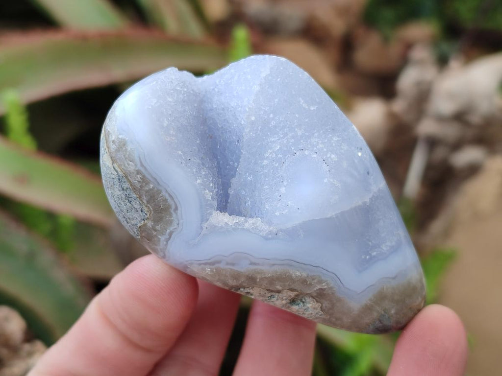 Polished Blue Lace Agate Free Forms x 6 From Nsanje, Malawi