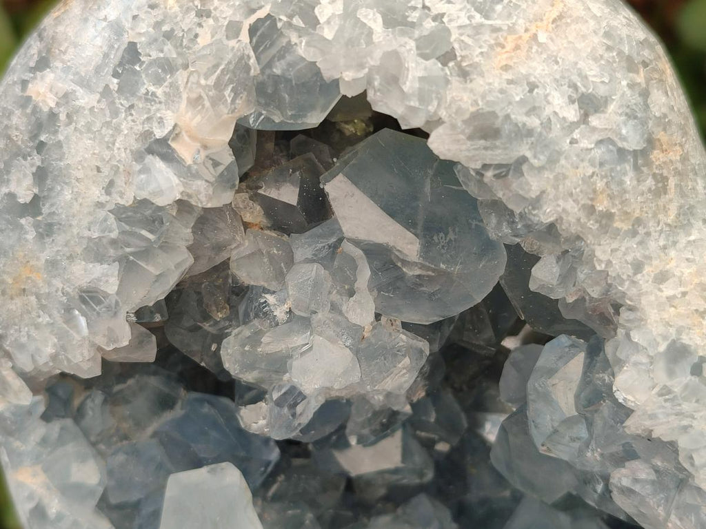 Polished and Natural Large Blue Celestite Heart x 1 From Sakoany, Madagascar