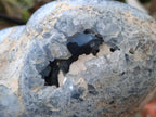 Polished and Natural Large Blue Celestite Heart x 1 From Sakoany, Madagascar
