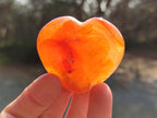 Polished Carnelian Agate Gemstone Hearts x 15 From Madagascar