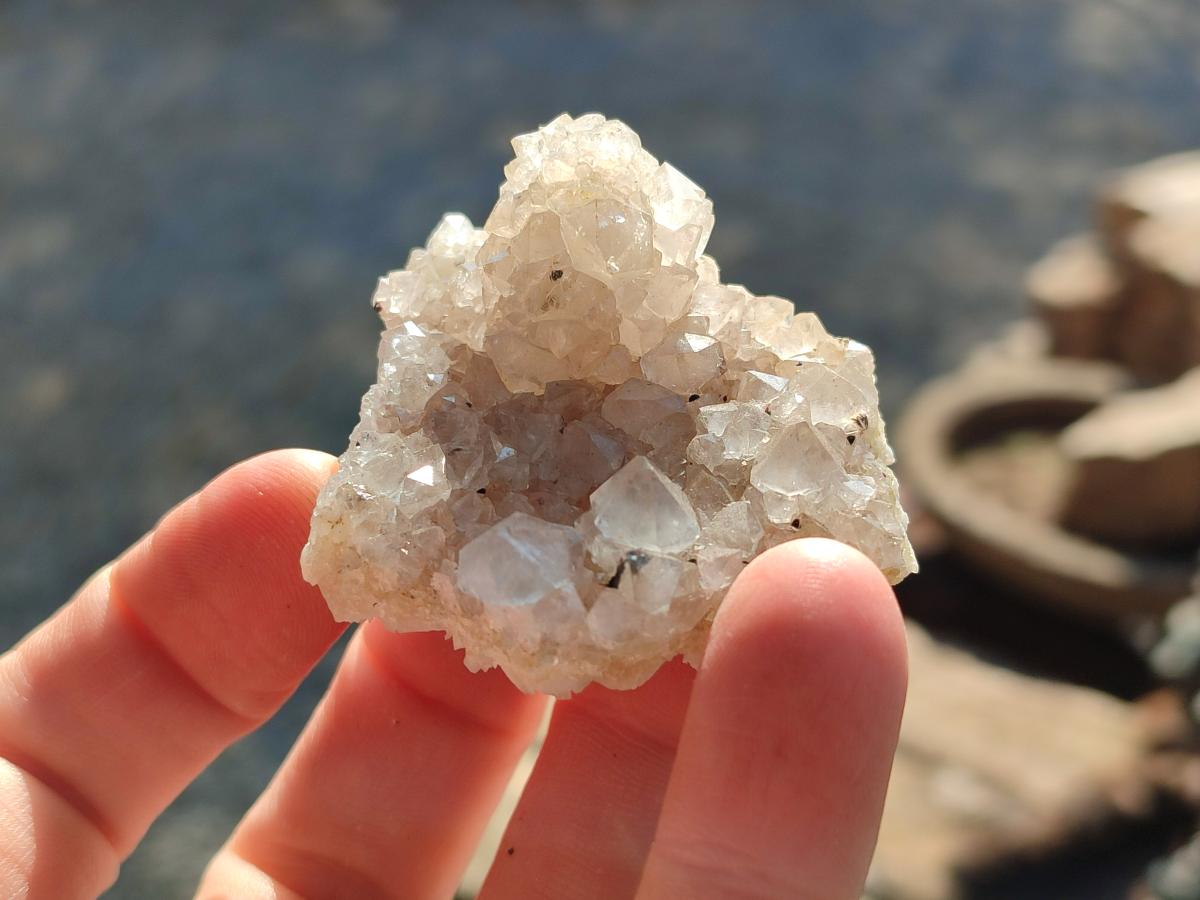 Natural Drusy Snow Finger Quartz Calcite Pseudomorph Crystals x 24 From Albert's Mountain, Lesotho - Toprock Gemstones and Minerals 