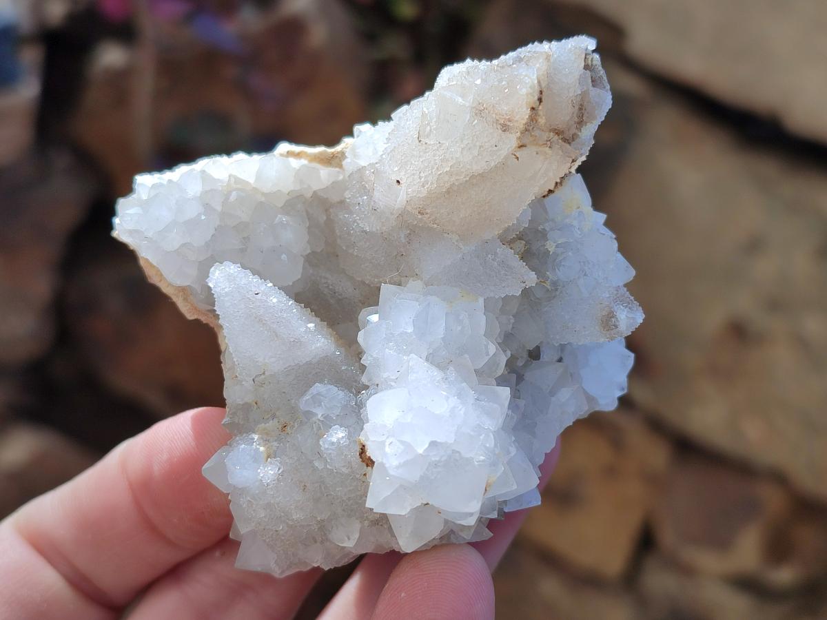 Natural Drusy Snow Finger Quartz Calcite Pseudomorph Crystals x 24 From Albert's Mountain, Lesotho - Toprock Gemstones and Minerals 