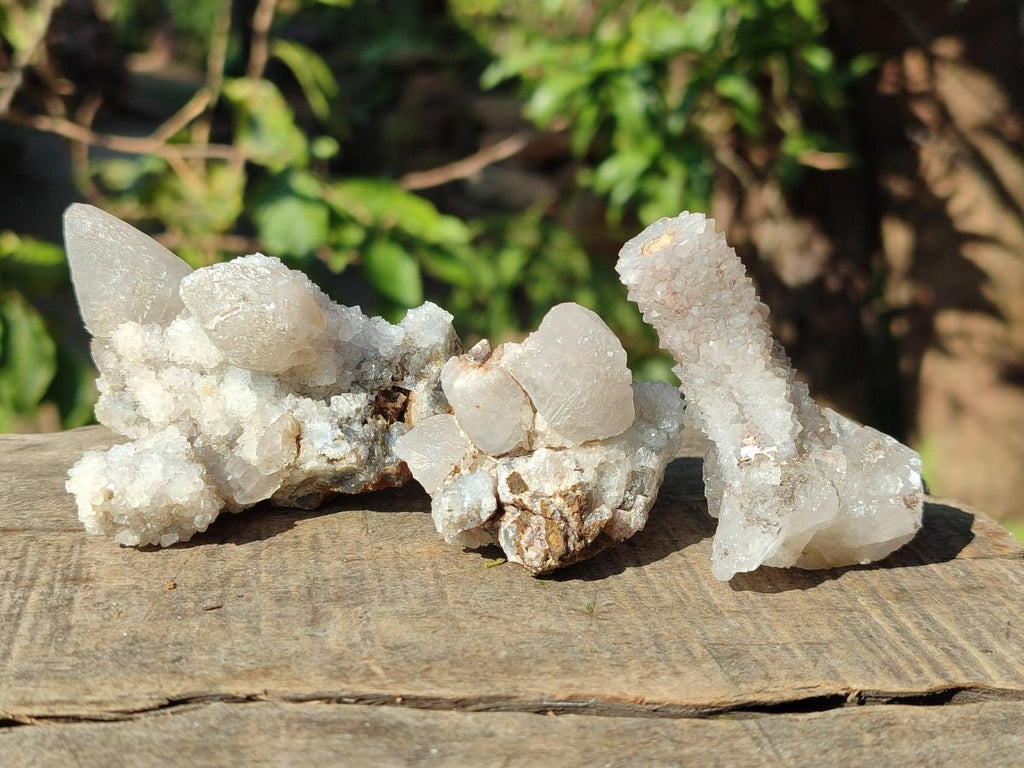Natural Drusy Snow Finger Quartz Calcite Pseudomorph Crystals x 24 From Albert's Mountain, Lesotho - Toprock Gemstones and Minerals 