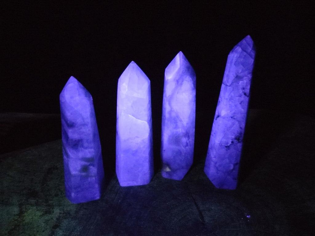 Polished Watermelon Fluorite Display Crystals x 4 From Uis, Namibia - Toprock Gemstones and Minerals 