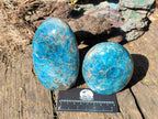 Polished Blue Apatite Standing Display Pieces x 3 From Betroka, Madagascar - Toprock Gemstones and Minerals 