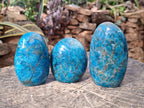 Polished Blue Apatite Standing Display Pieces x 3 From Betroka, Madagascar - Toprock Gemstones and Minerals 
