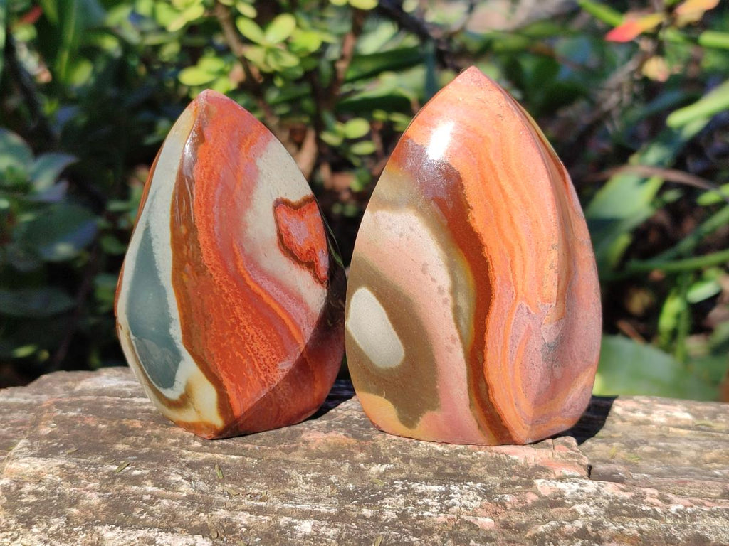 Polished Small Polychrome Jasper Flames x 12 From NW Coast, Madagascar - Toprock Gemstones and Minerals 