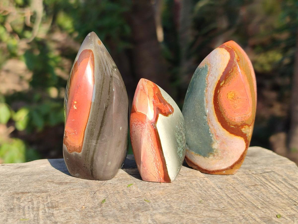 Polished Small Polychrome Jasper Flames x 12 From NW Coast, Madagascar - Toprock Gemstones and Minerals 