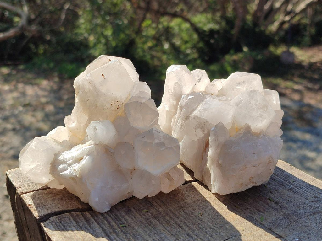 Natural Mixed Candle Quartz and Blacknite Clusters x 4 From Antsirabe, Madagascar - Toprock Gemstones and Minerals 