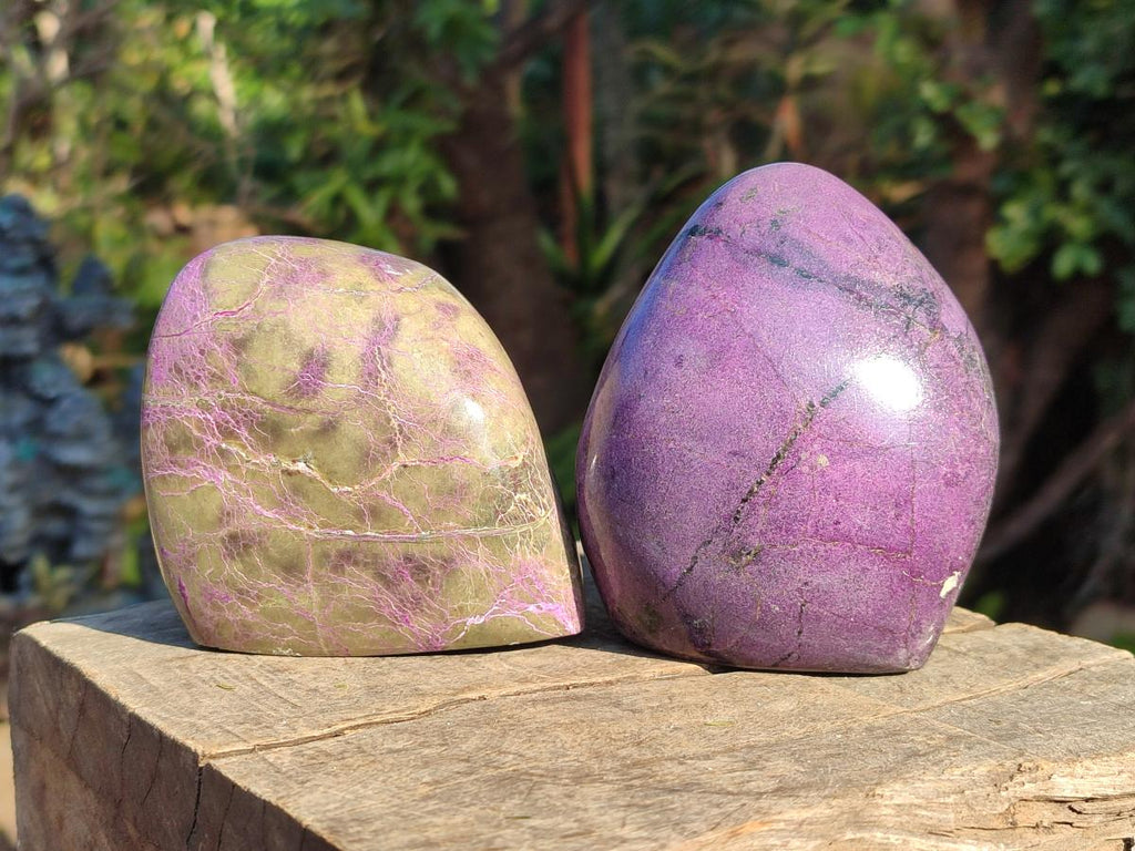 Polished Stichtite Standing Display Pieces x 2 From Barberton, South Africa - Toprock Gemstones and Minerals 