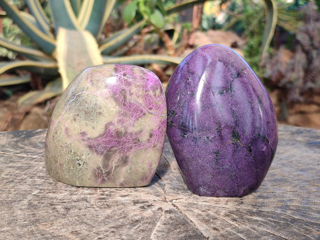Polished Stichtite Standing Display Pieces x 2 From Barberton, South Africa - Toprock Gemstones and Minerals 