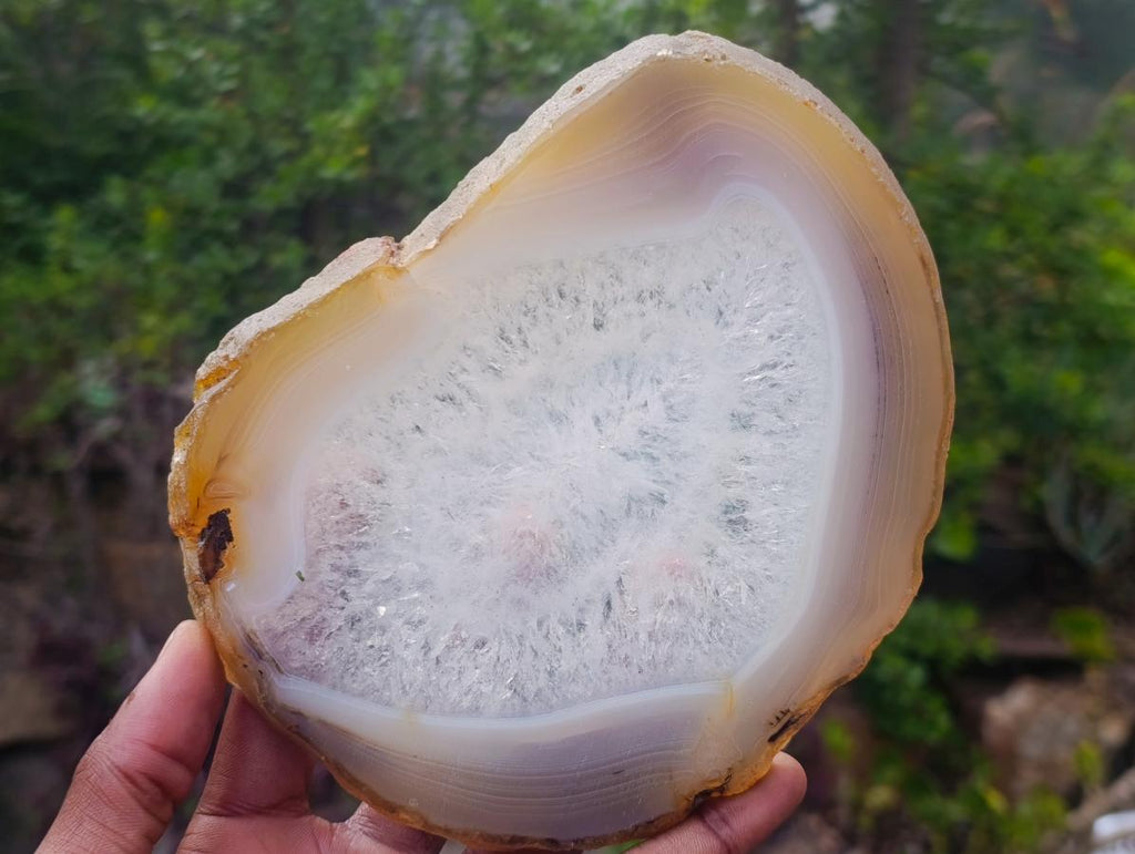 Polished Banded Agate Slices with Natural Edging x 4 From Madagascar - Toprock Gemstones and Minerals 