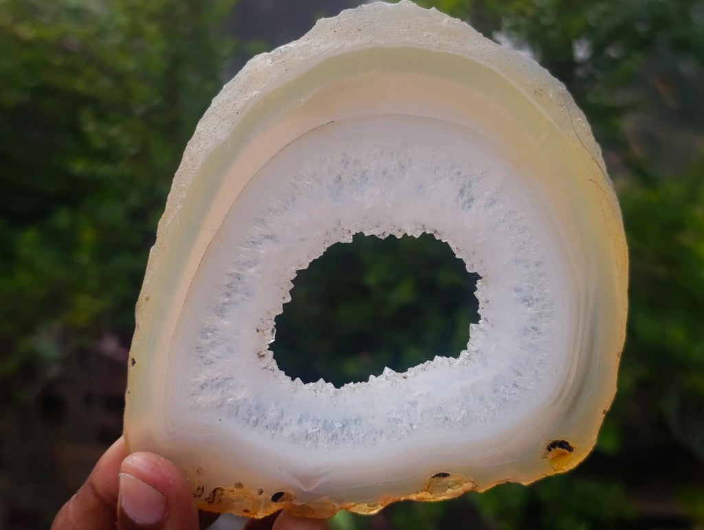 Polished Banded Agate Slices with Natural Edging x 4 From Madagascar - Toprock Gemstones and Minerals 