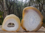 Polished Banded Agate Slices with Natural Edging x 4 From Madagascar - Toprock Gemstones and Minerals 