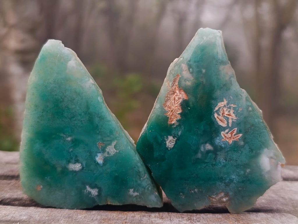 Polished on One Side Mtorolite Chrysoprase Slices x 35 From Mutorashanga, Zimbabwe - Toprock Gemstones and Minerals 