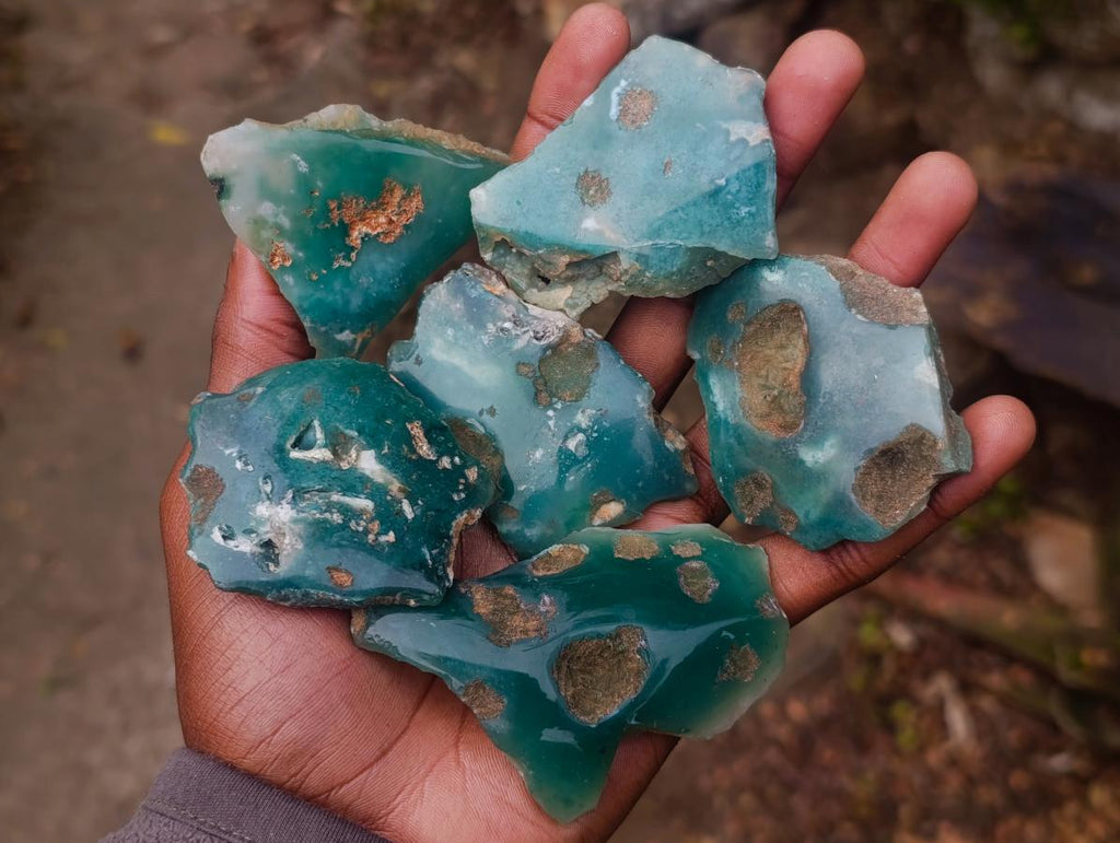 Polished on One Side Mtorolite Chrysoprase Slices x 35 From Mutorashanga, Zimbabwe - Toprock Gemstones and Minerals 