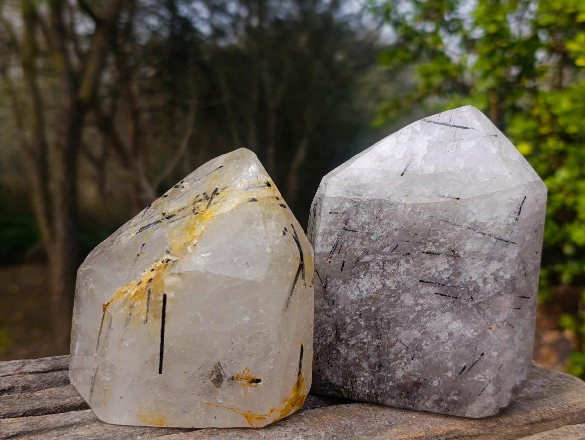 Polished Quartz Crystals with Inclusions x 2 From Madagascar - Toprock Gemstones and Minerals 