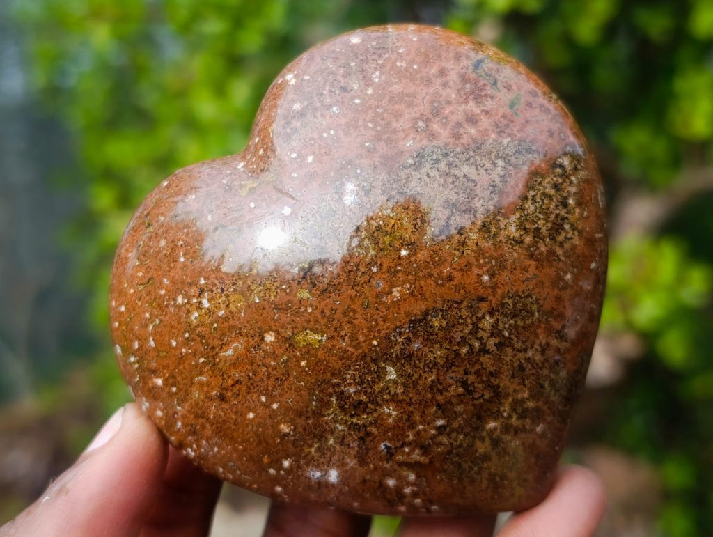 Polished Ocean Jasper Hearts x 6 From Northwest Coast, Madagascar - Toprock Gemstones and Minerals 