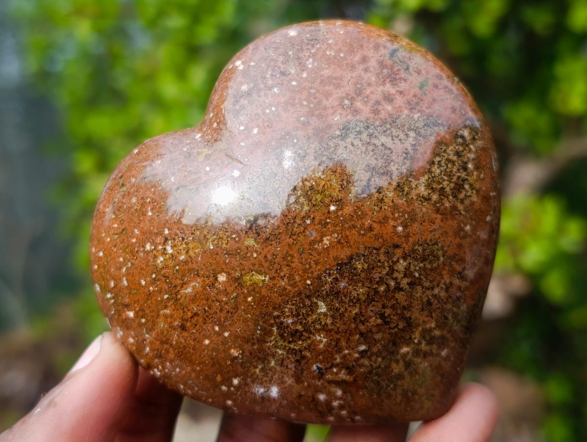 Polished Ocean Jasper Hearts x 6 From Northwest Coast, Madagascar - Toprock Gemstones and Minerals 