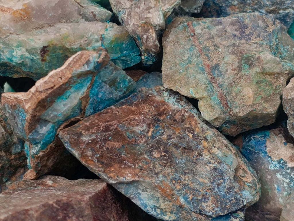 Natural Cobbed Shattuckite Specimens x 2,96 Kg Lot From Kaokoveld, Namibia - Toprock Gemstones and Minerals 