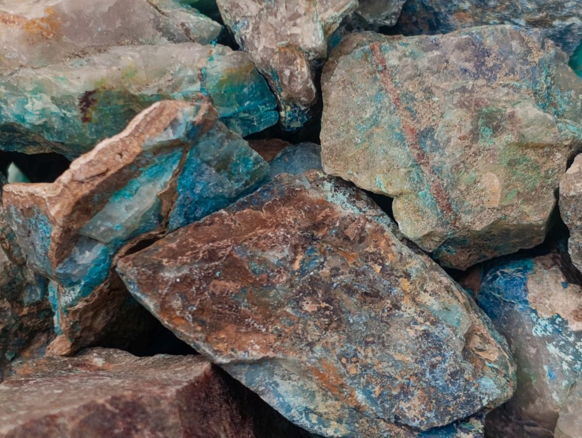 Natural Cobbed Shattuckite Specimens x 2,96 Kg Lot From Kaokoveld, Namibia - Toprock Gemstones and Minerals 