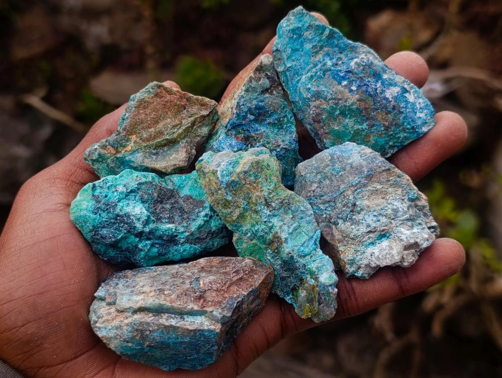 Natural Cobbed Shattuckite Specimens x 2,96 Kg Lot From Kaokoveld, Namibia - Toprock Gemstones and Minerals 