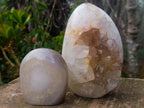 Polished Banded Agate Standing Display Pieces x 2 From Madagascar - Toprock Gemstones and Minerals 