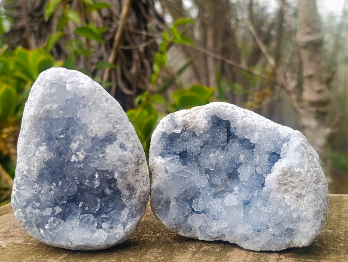 Natural Blue Celestite Specimens x 3 From Sakoany, Madagascar - Toprock Gemstones and Minerals 