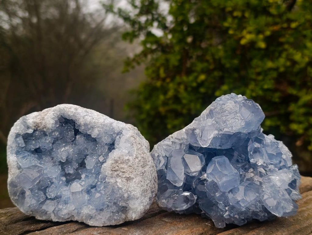Natural Blue Celestite Specimens x 3 From Sakoany, Madagascar - Toprock Gemstones and Minerals 