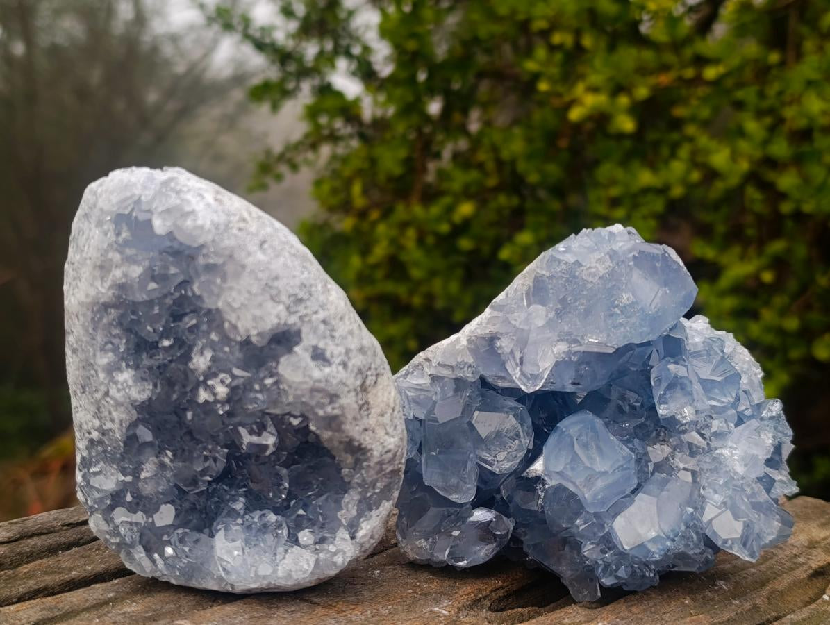 Natural Blue Celestite Specimens x 3 From Sakoany, Madagascar - Toprock Gemstones and Minerals 
