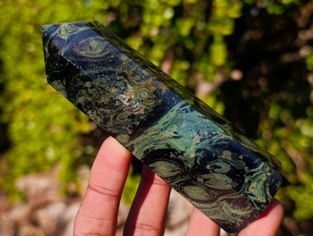 Polished Stromatolite "Kambaba Jasper" Display Crystals x 12 From Katsepy, Madagascar - Toprock Gemstones and Minerals 