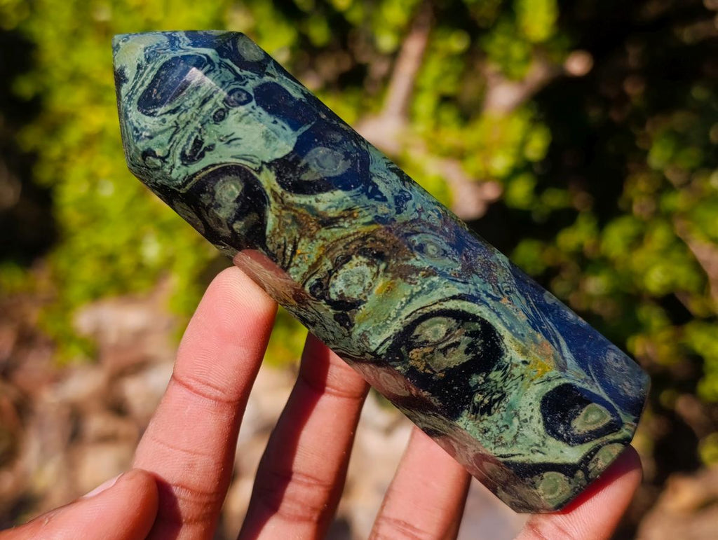 Polished Stromatolite "Kambaba Jasper" Display Crystals x 12 From Katsepy, Madagascar - Toprock Gemstones and Minerals 