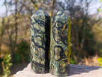 Polished Stromatolite "Kambaba Jasper" Display Crystals x 12 From Katsepy, Madagascar - Toprock Gemstones and Minerals 